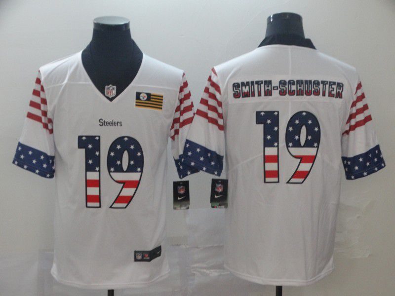 Men Pittsburgh Steelers #19 Smith-schuster White Retro USA Flag Nike NFL Jerseys->dallas cowboys->NFL Jersey